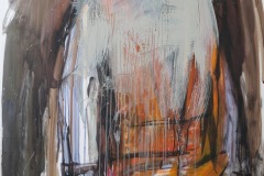 Laborer 7, Mixed Media on Mylar, 60” x 36”, 2025