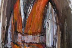 Laborer 7, Mixed Media on Mylar, 60” x 36”, 2025