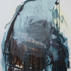Laborer 9, Mixed Media on Mylar, 60” x 36”, 2025