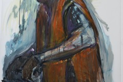 Laborer 9, Mixed Media on Mylar, 60” x 36”, 2025