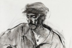 Mending the Net, 36 x 36 inches, Charcoal, 2008
