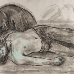 <em>Study for Pieta III,</em> 40 x 60 inches, Charcoal with Pastel, 2015