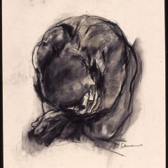 <em>Grief,</em> 36 x 36 inches, Charcoal, 2001