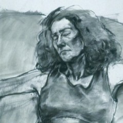 Study for Samson and Delilah, 60 x 40 inches, Charcoal, 2002