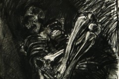 The Mud Flat Drawings; Burial, 60 x 36 inches, Charcoal, 2005