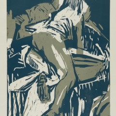 Woman Reclining, size tk, Woodcut, 2018