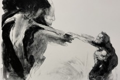 Two Figures, Lithograph, 30” x 44”, 2025