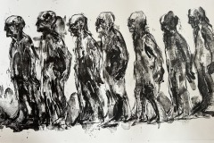 Refugees, Algraphy, 18.75” x 30.5”, 2024