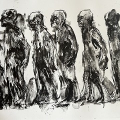 Refugees, Algraphy, 18.75” x 30.5”, 2024