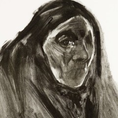 Portrait of a Woman, 24 x 18 inches, Monotype, 2017