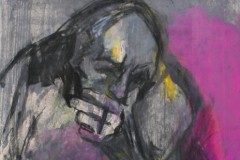 The Smoker, 36 x 24 inches, Monotype with Pastel, 2010