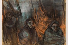 Migration X, 18 x 24 inches, Pastel over Ink, 2015-16
