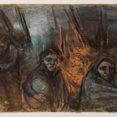 Migration X, 18 x 24 inches, Pastel over Ink, 2015-16