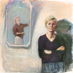 Alanna and Me, 40 x 40 inches, Pastel, 2007
