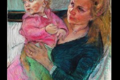 Heather and Ella, 40 x 36 inches, Pastel, 2008