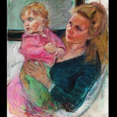 Heather and Ella, 40 x 36 inches, Pastel, 2008