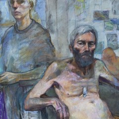 <em> Mike and Me,</em> Pastel,  60 x 40 inches, 2022