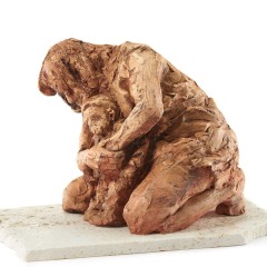 <em> Mother and Child,</em> 8 x 7.5 x 12 inches, Terracotta/Stone, 2019