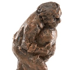 <em> Refugee,</em> 10 x 12 x 4 inches, Bronze/Stone, 2017