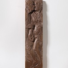 Two Figures, Wood, 36” x 9” x 2”, 2025